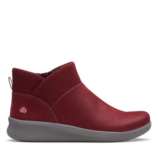 Clarks Womens Sillian 2.0 Dusk Ankle Boots Burgundy | UK-874136